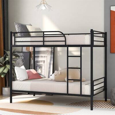 Black Twin Metal Bunk Bed Frame L976544