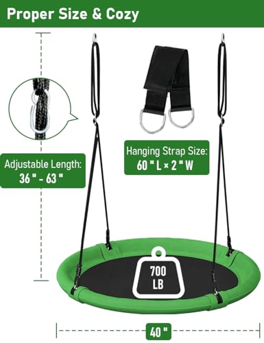 Green & Black 24 Inch Saucer Tree Swing V985053