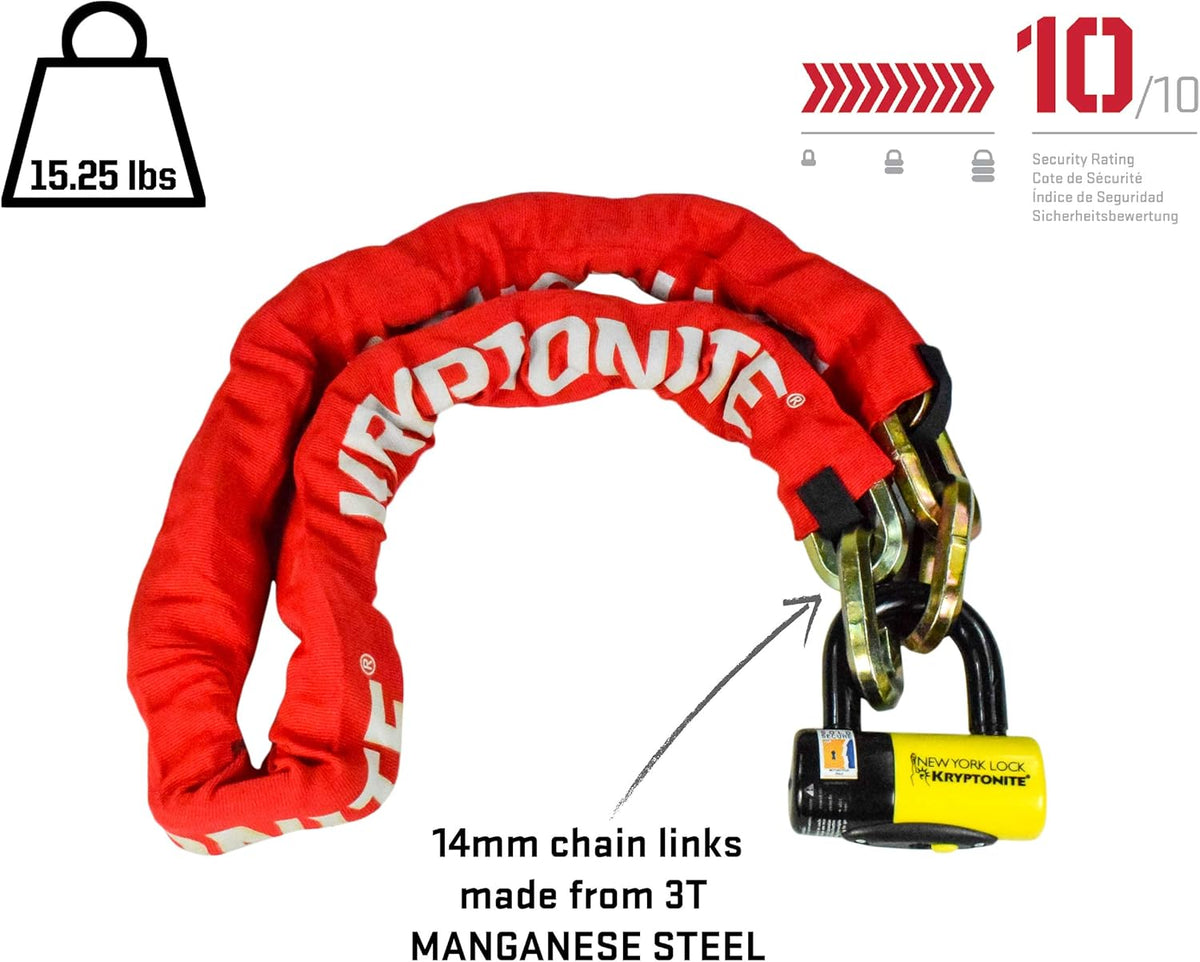 Red 14mm Chain and 15mm Disc Lock O759