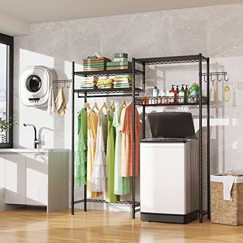 2 Tiers Adjustable Height Clothes Drying Rack T4779