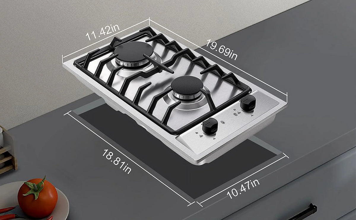 2-Burner 12 inch Stainless Steel Gas Cooktop Z50497