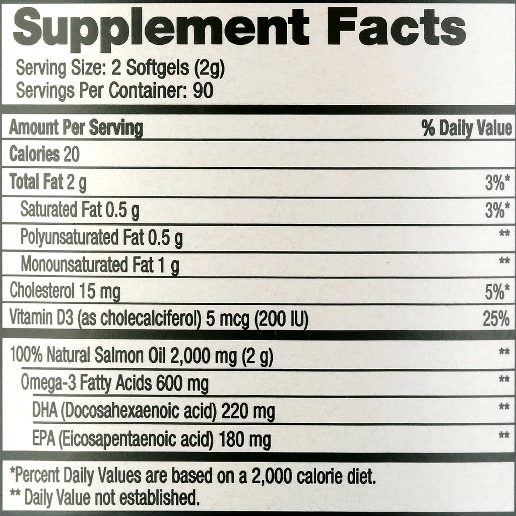 Wild Salmon Oil 1,000 mg Softgel, 180 Ct F308413