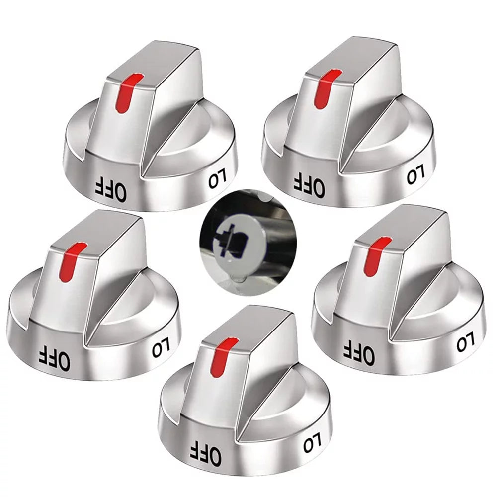5 Pcs Burner Control Dial Knob for Stove W35271