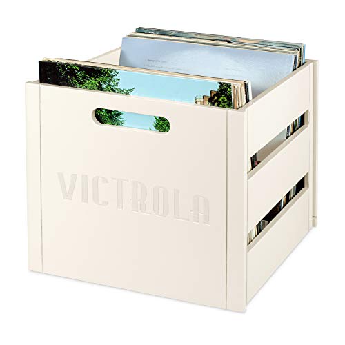 Wooden Record Crate Vinyl Album Holder Real Wood Espresso X955860