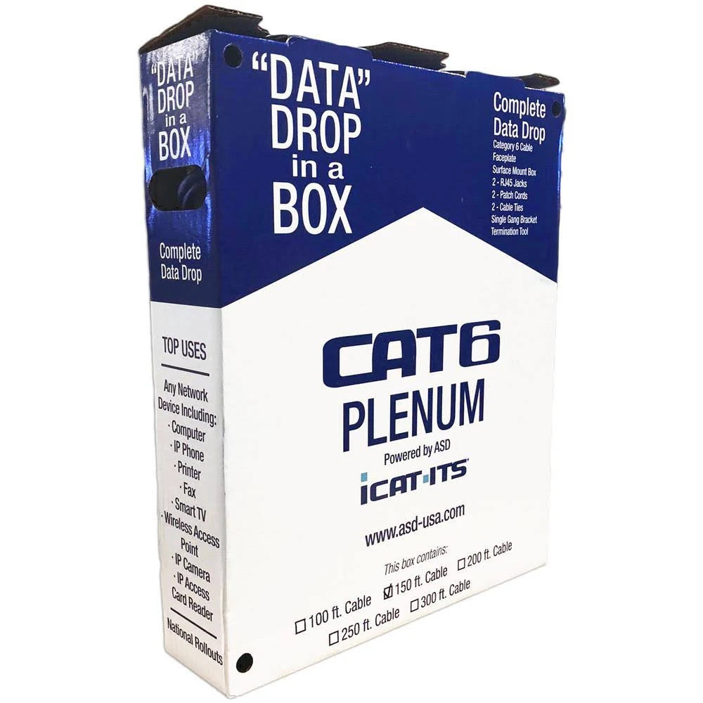 150 ft Blue Cat6 Plenum Kit O1099