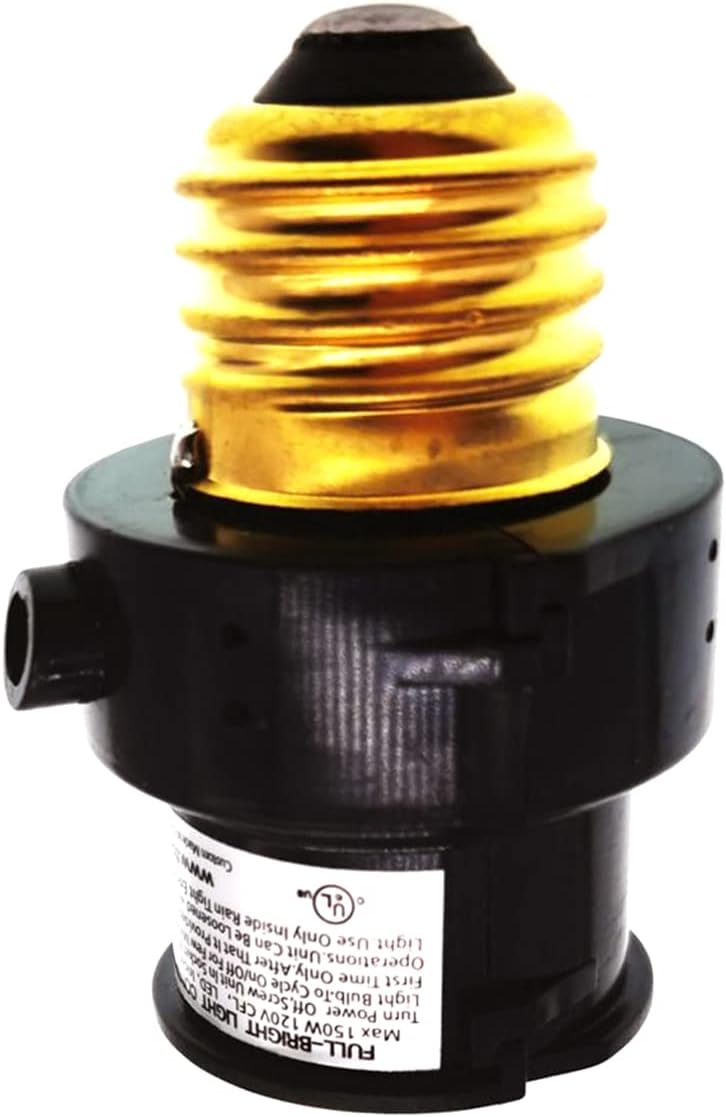 Black Dusk-to-Dawn Light Control Socket for E26 E27 Base Lamps U579982