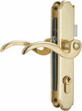Brushed Polished Brass Solid Brass Lever Handle Mortise Lock Set for 1 in. Or 1.38 in. Thickness Q3834