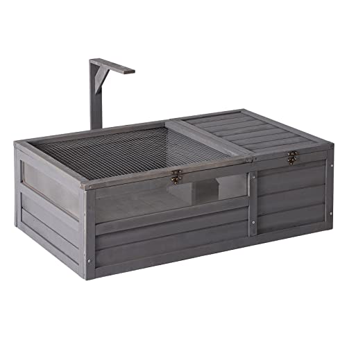 Grey Wooden Tortoise House Large Tortoise Enclosure G92331