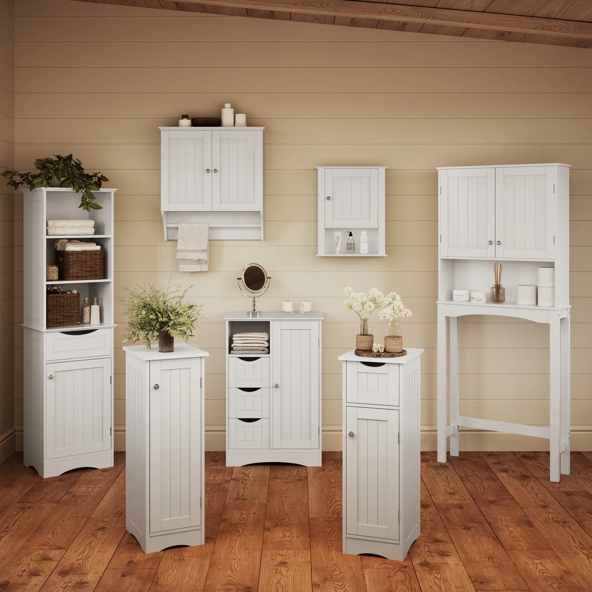 White Slim Cabinet with Drawer E26427