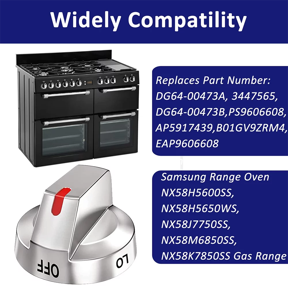 5 Pcs Burner Control Dial Knob for Stove W35271