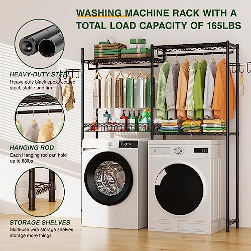 2 Tiers Adjustable Height Clothes Drying Rack T4779