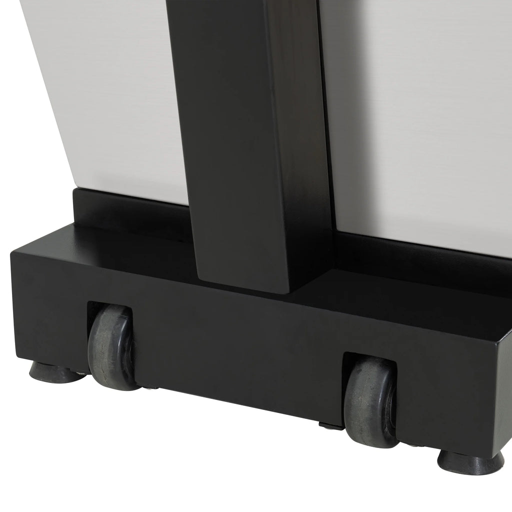 Matte Black Steel Outdoor Propane Gas Heater with Wheels and Table Top M336668