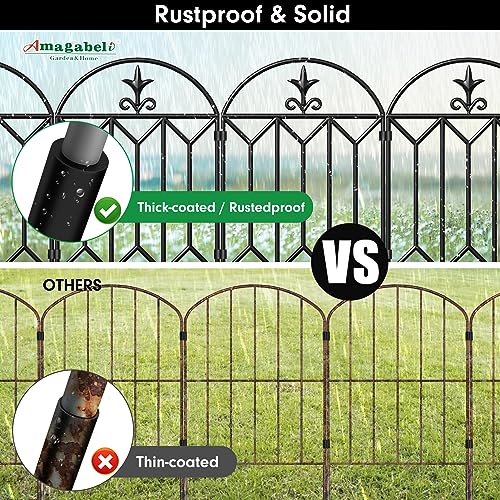 10 panels Decorative Garden Fences and Borders 24in(H)×10ft(L) No Dig Metal Fence Panel S510383