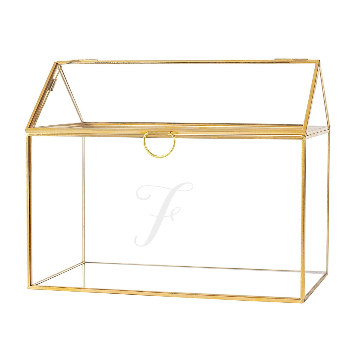 Gold Wedding Glass Terrarium Card Holder C71509