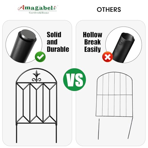10 panels Decorative Garden Fences and Borders 24in(H)×10ft(L) No Dig Metal Fence Panel S510383