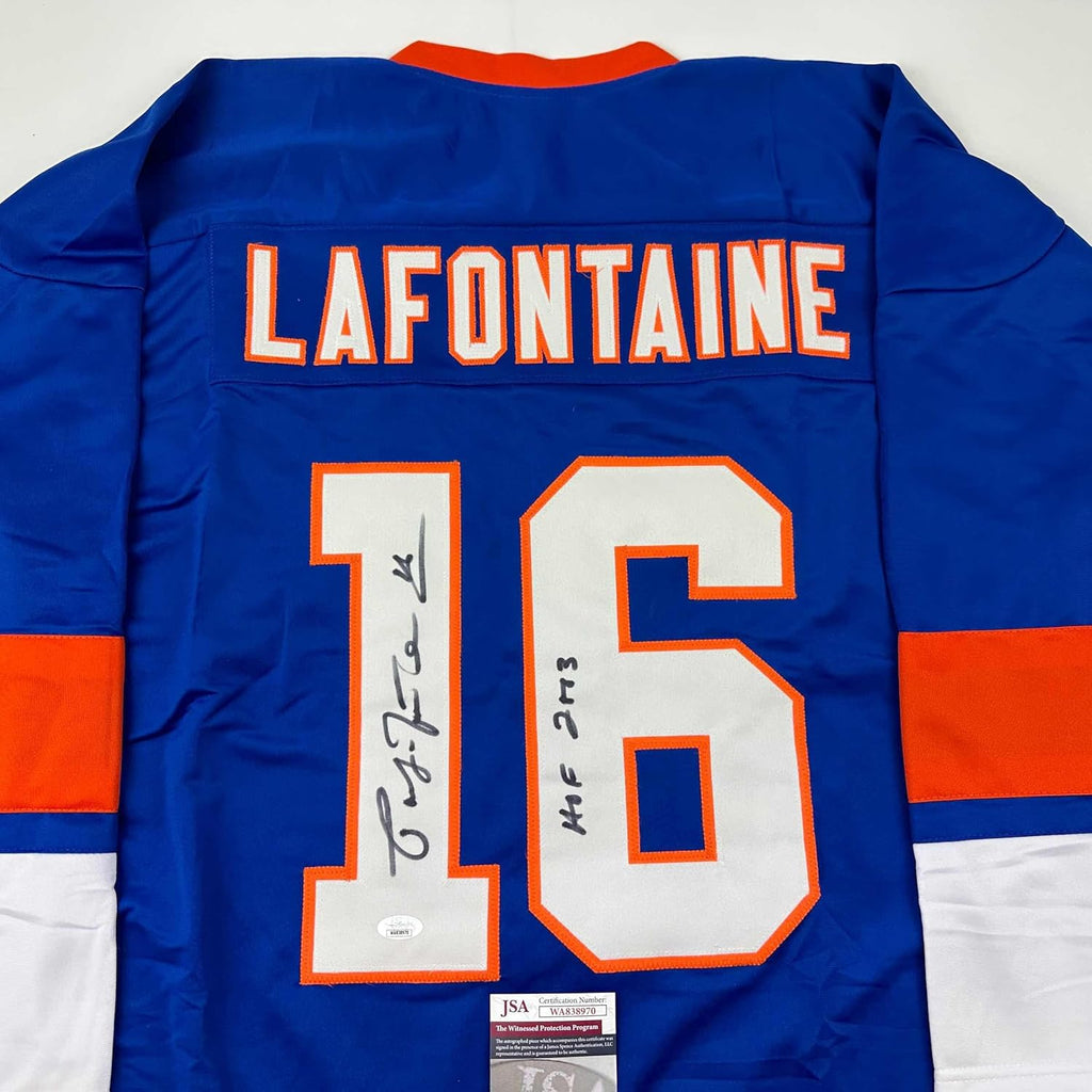 Autographed Blue Hockey Jersey W21694