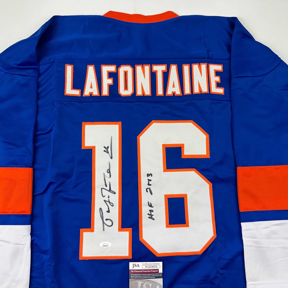 Autographed Blue Hockey Jersey W21694