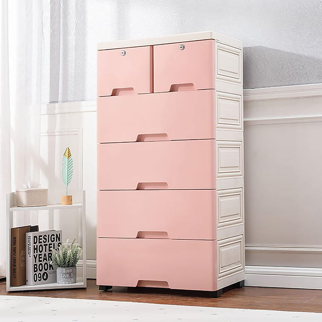 5 Layers 6 Drawer Pink Storage Cabinet N694735