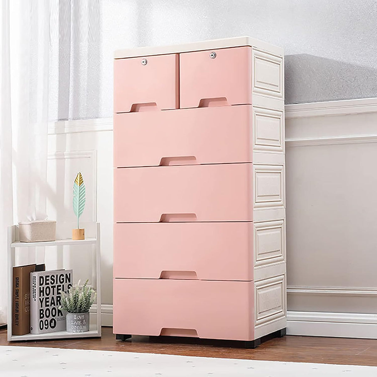 5 Layers 6 Drawer Pink Storage Cabinet N694735