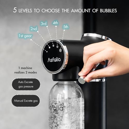 Black Stainless Sparkling Water Maker with 3 Carbonation Bottles Y89122