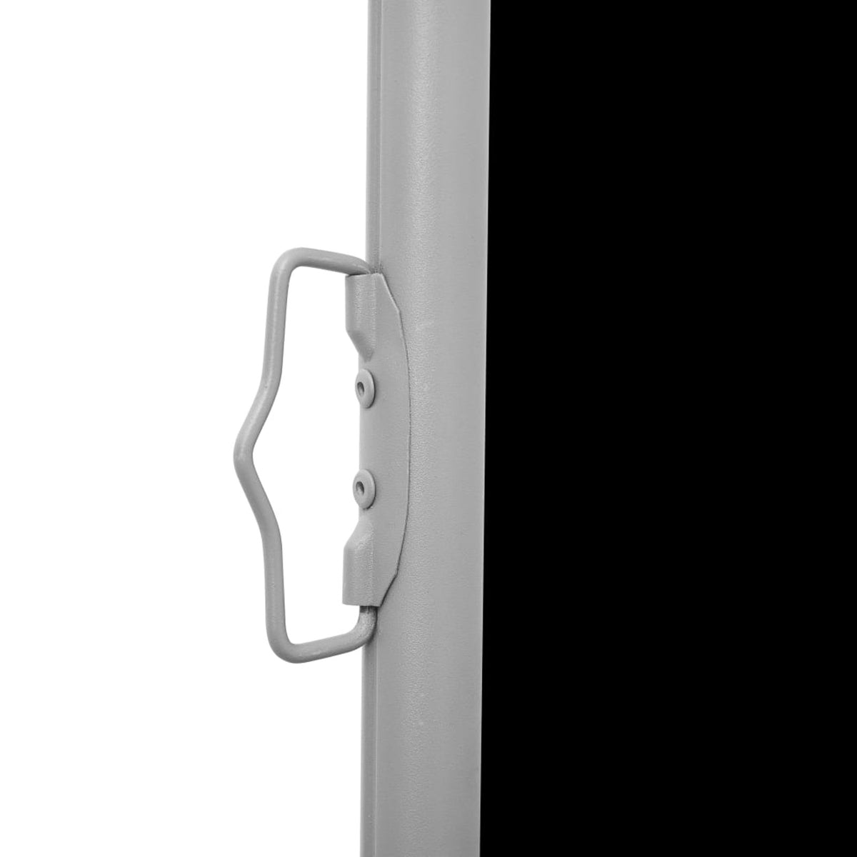 Black Retractable Side Awning Outdoor Divider Fencing Steel Frame Polyester Windscreen 55.1 x 393.7 Inches R936
