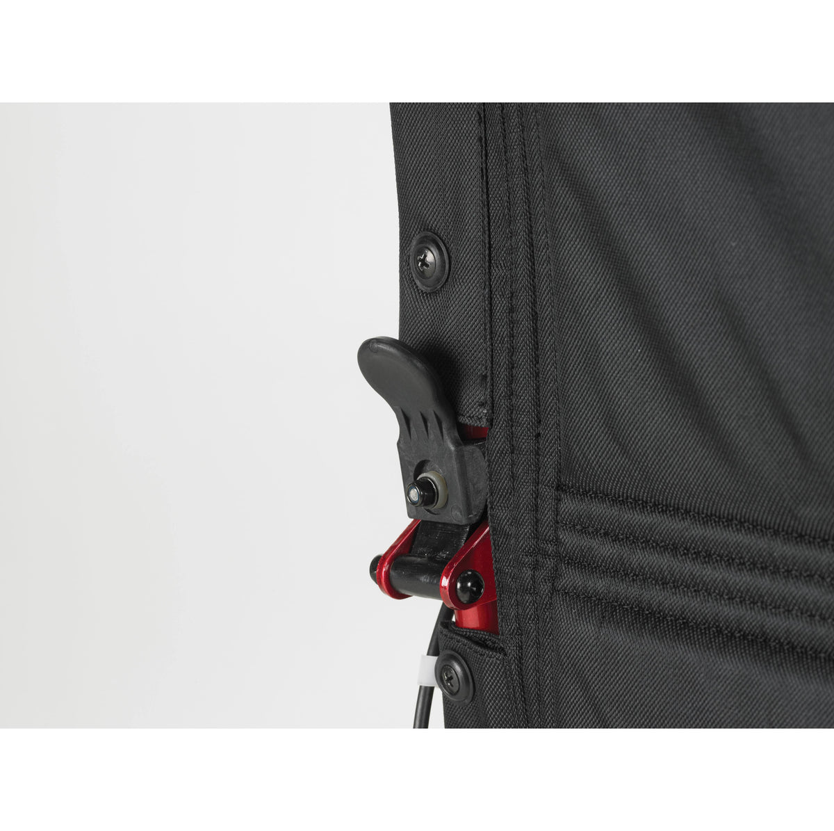 Red/Black Lightweight Transport Wheelchair with Hand Brakes C578