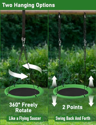 Green & Black 24 Inch Saucer Tree Swing V985053