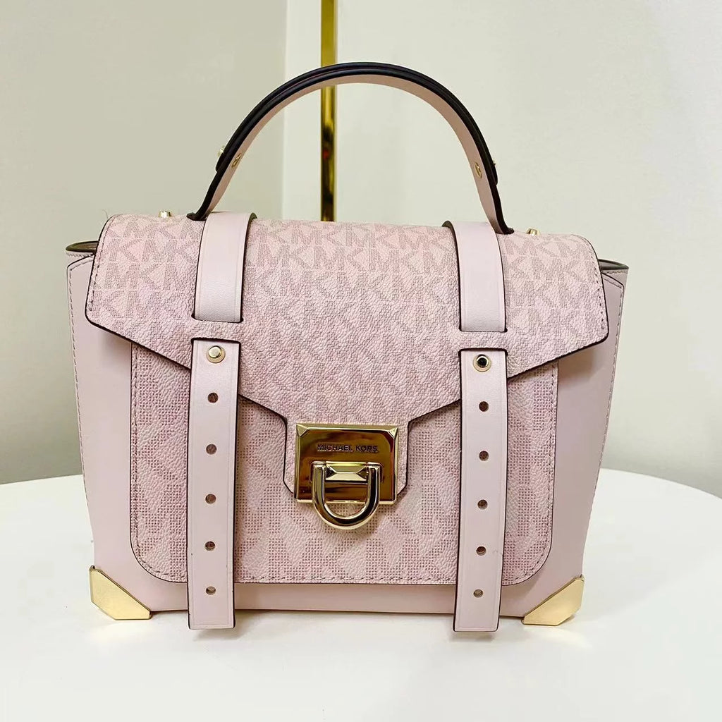 Medium Powder Blush PVC Top Handle Satchel Handbag P228