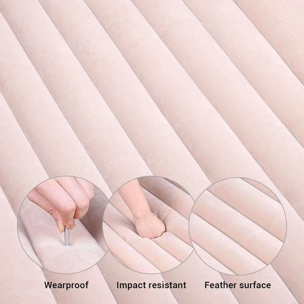 Car Bed Air Mattress with Motor Pump, Two Pillows, Natural Beige K6333