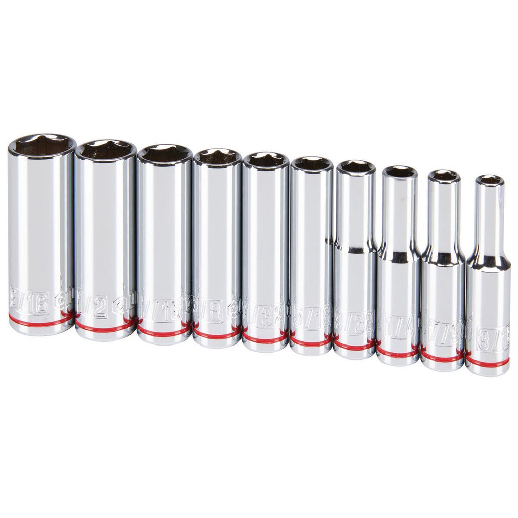 1/4 in. Drive SAE Chrome Deep Socket Set, 10-Piece I61490