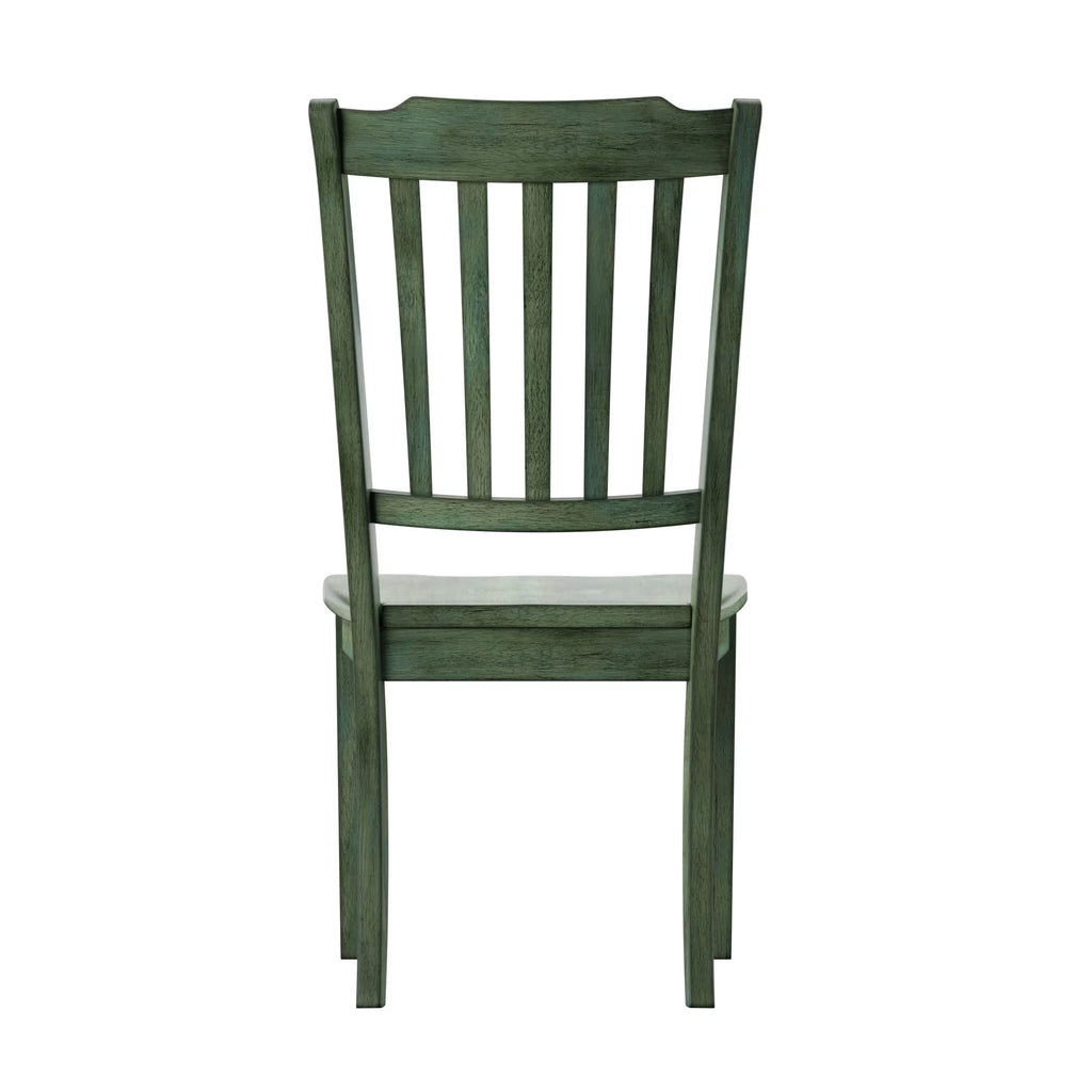 Antique Sage Green Wood Dining Chairs, Set of 2 G685