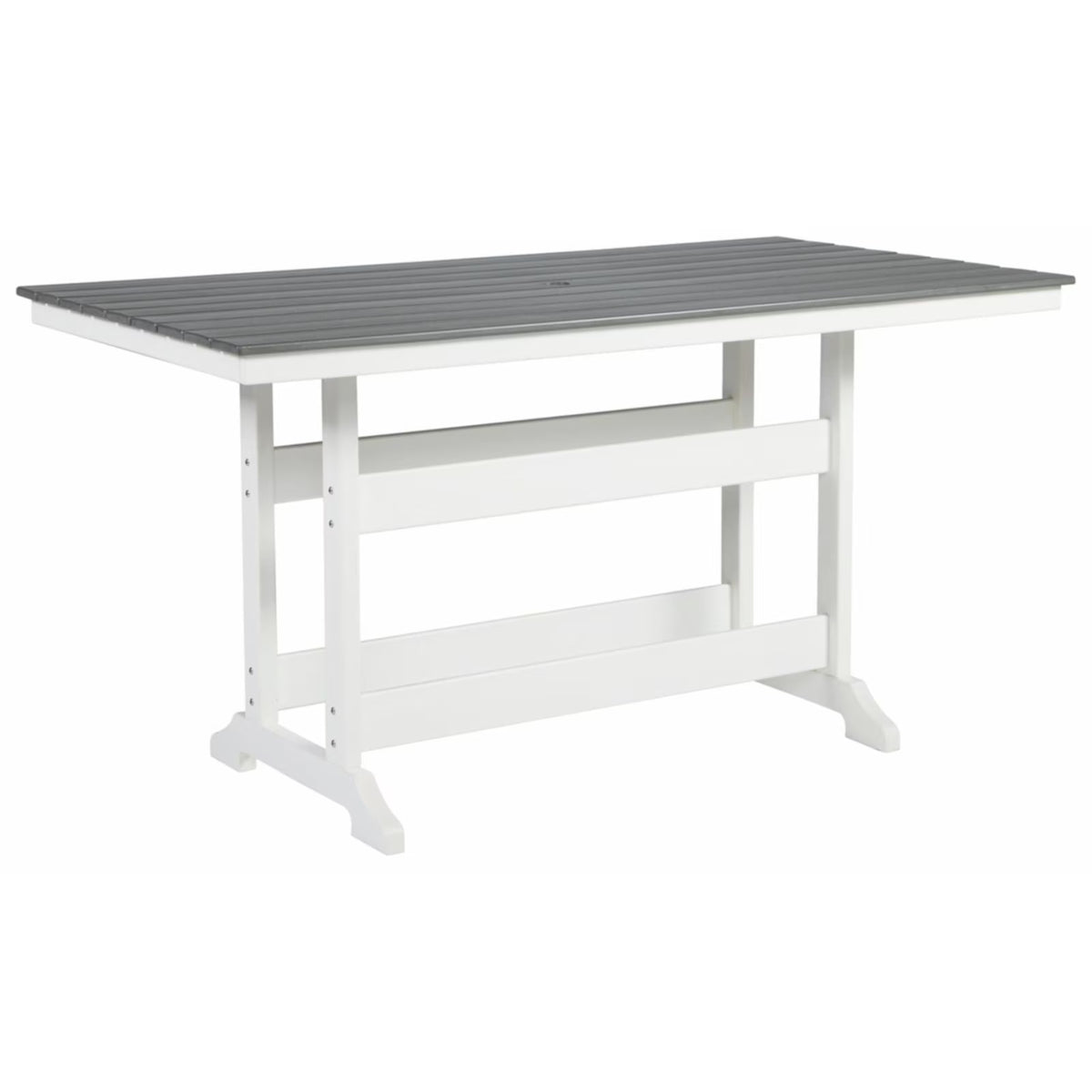 Gray and White Outdoor Plastic Dining Table K78324