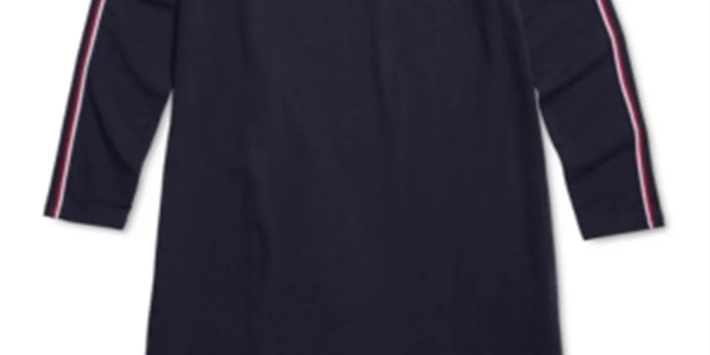 Blue Half Zip Turtleneck Dress P870