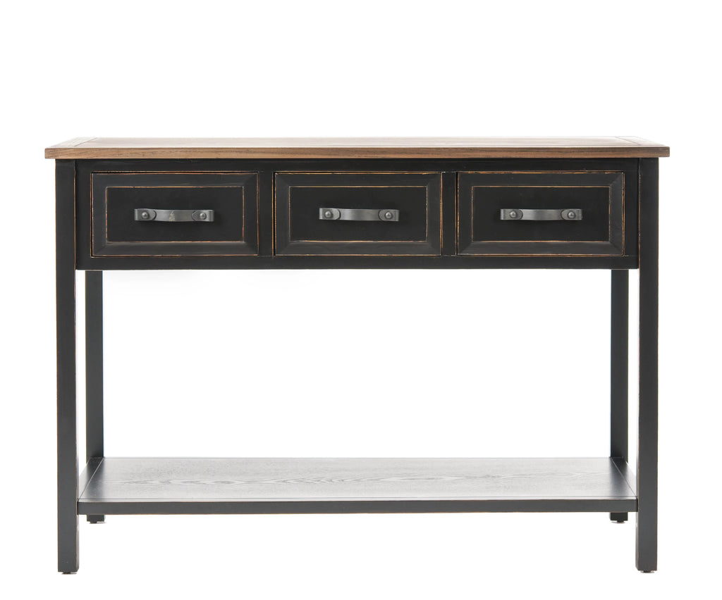 Black Oak 3 Drawer Console Table T6390