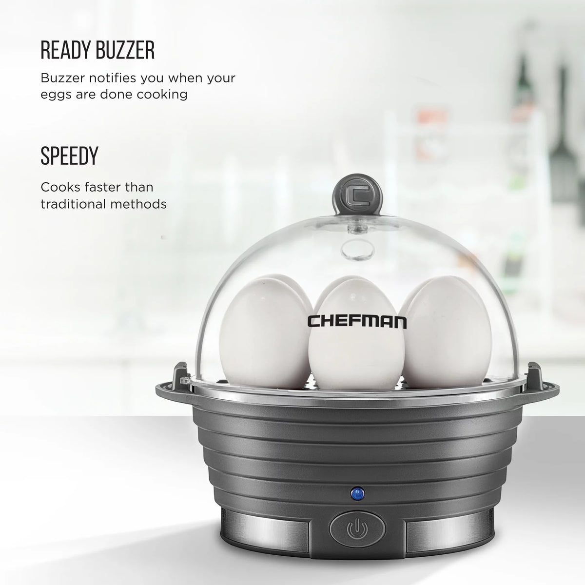 Electric Rapid Egg Cooker 6 Eggs Poaching Omelet Tray Grey X33782