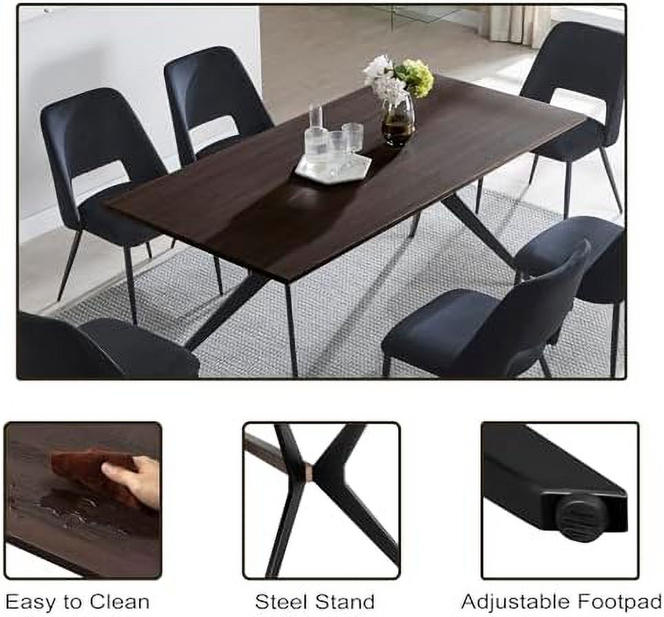 Mid Century Modern Rectangular Wood Finish Dining Table D4232
