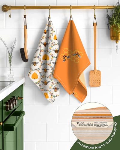 2 Pack 16x26 Inch Cotton Kitchen Towels with Hanging Loop L32699