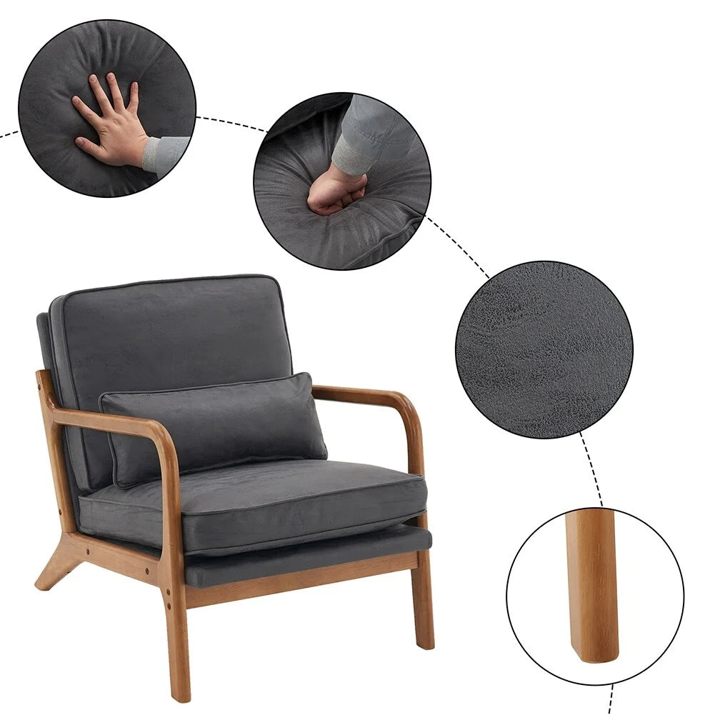 Dark Grey Upholstered Lounge Chair V510704