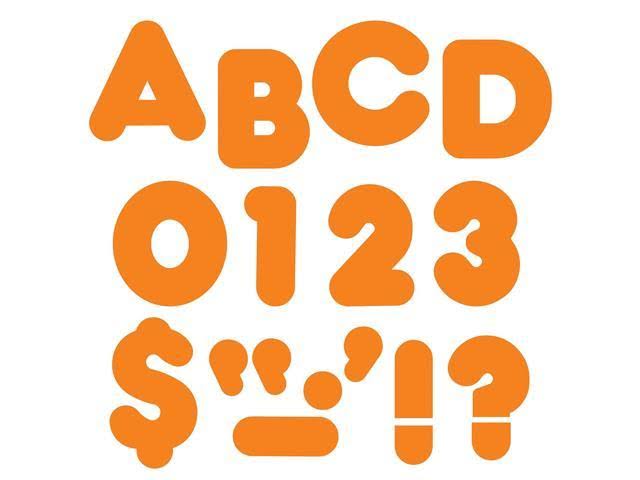 Orange 2x22 Casual Uppercase Ready Letters, 6 Packs S2535