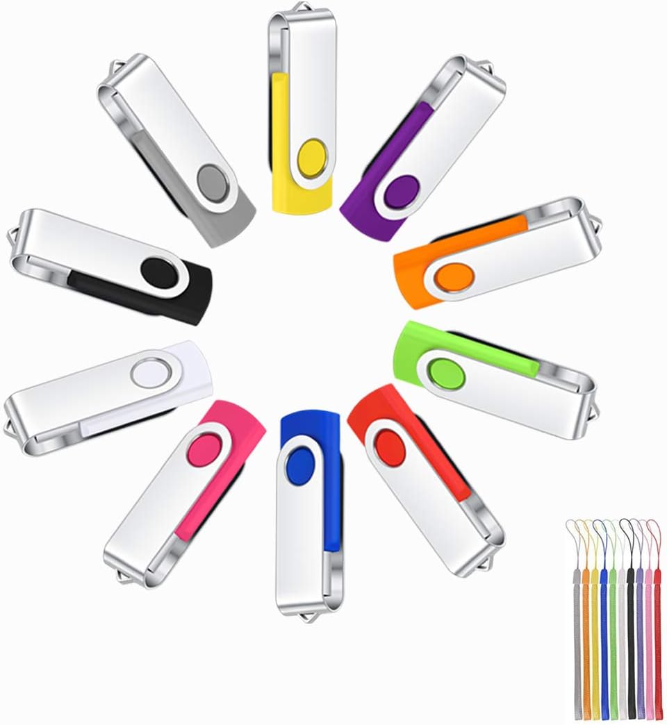 100 Pack 4GB USB Flash Drive with LED Indicator and Lanyards K149014