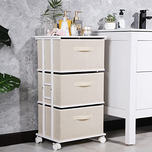 Black 3 Drawer Fabric Dresser O38547