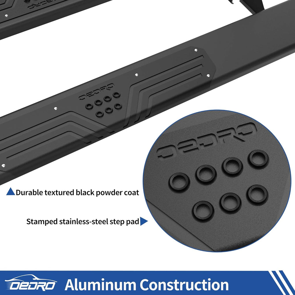 Black Textured Aluminum Side Steps Nerf Bars Y258