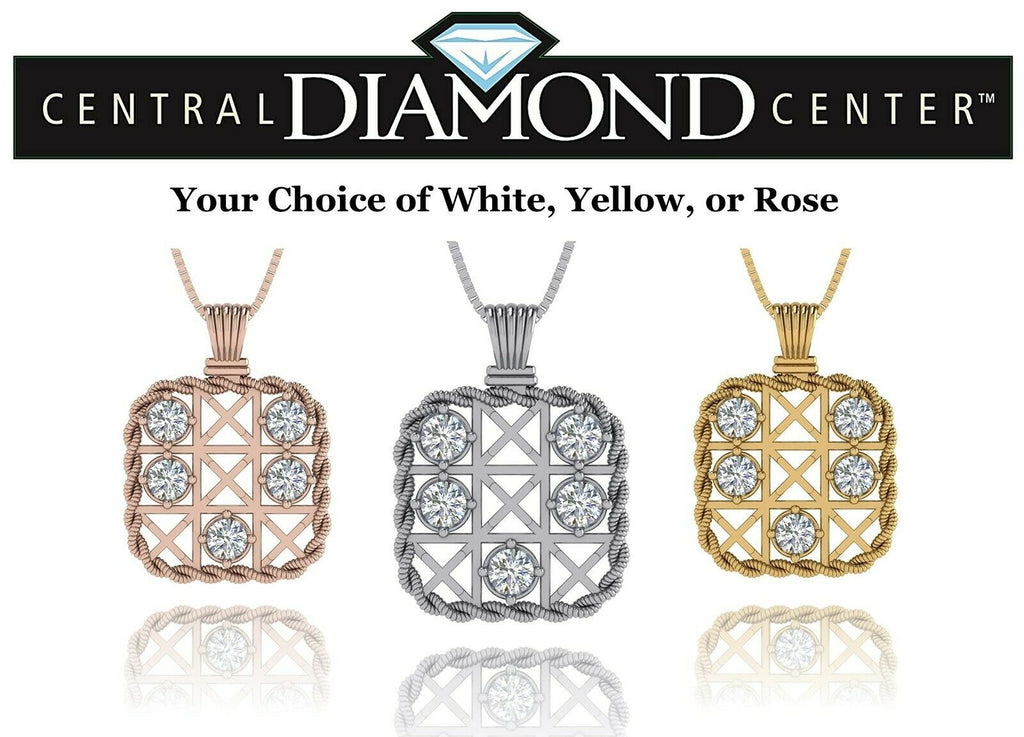 Yellow Gold Plated Sterling Silver Tic Tac Toe Necklace O679383
