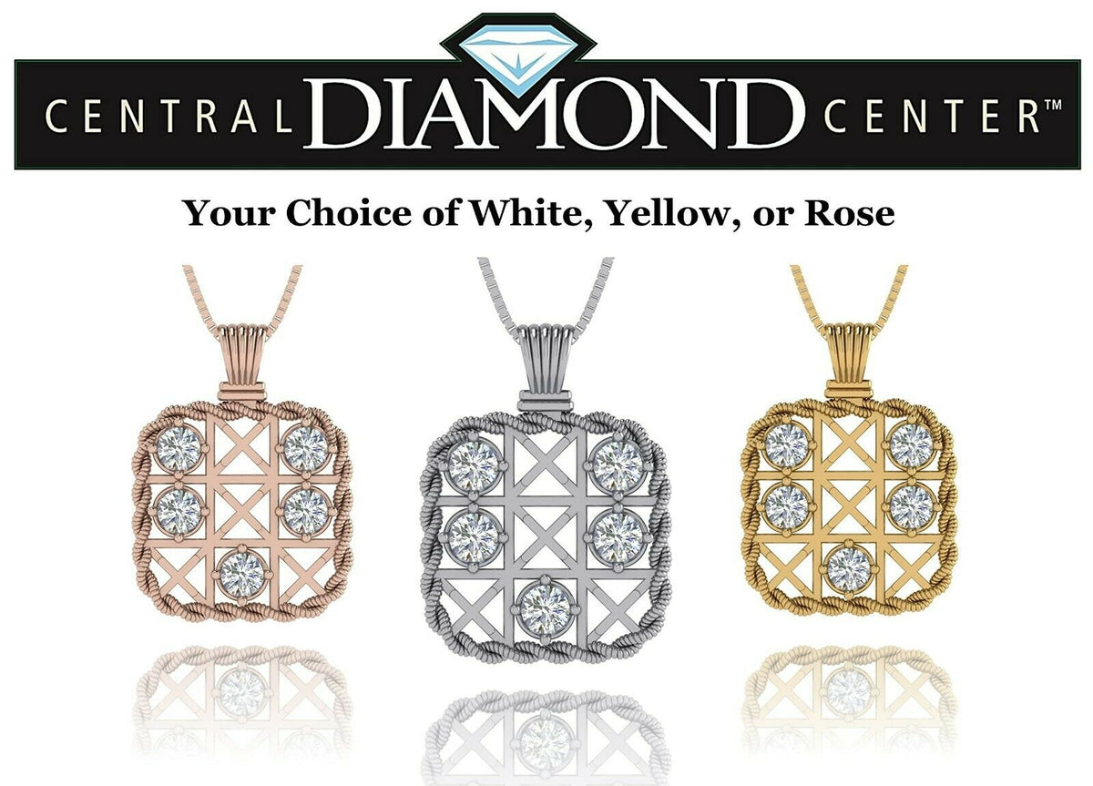 Yellow Gold Plated Sterling Silver Tic Tac Toe Necklace O679383