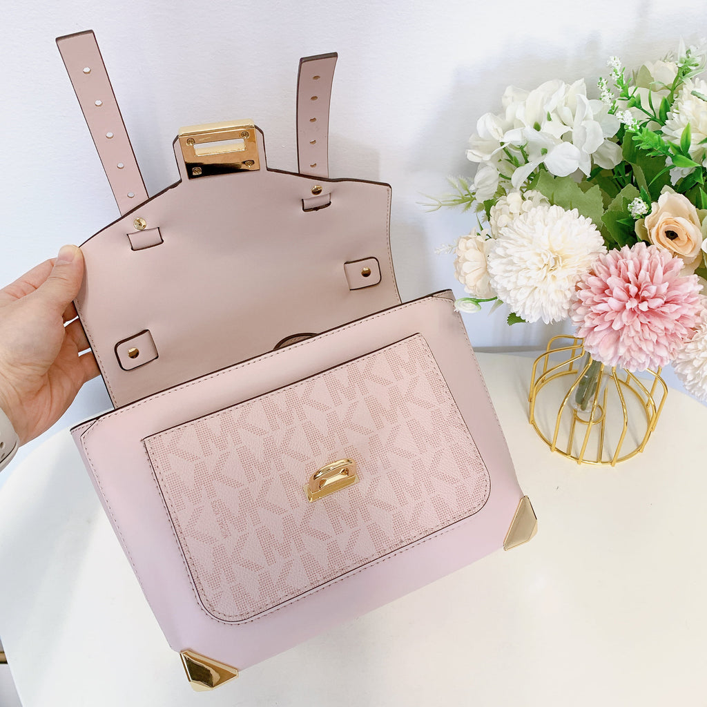Medium Powder Blush PVC Top Handle Satchel Handbag P228