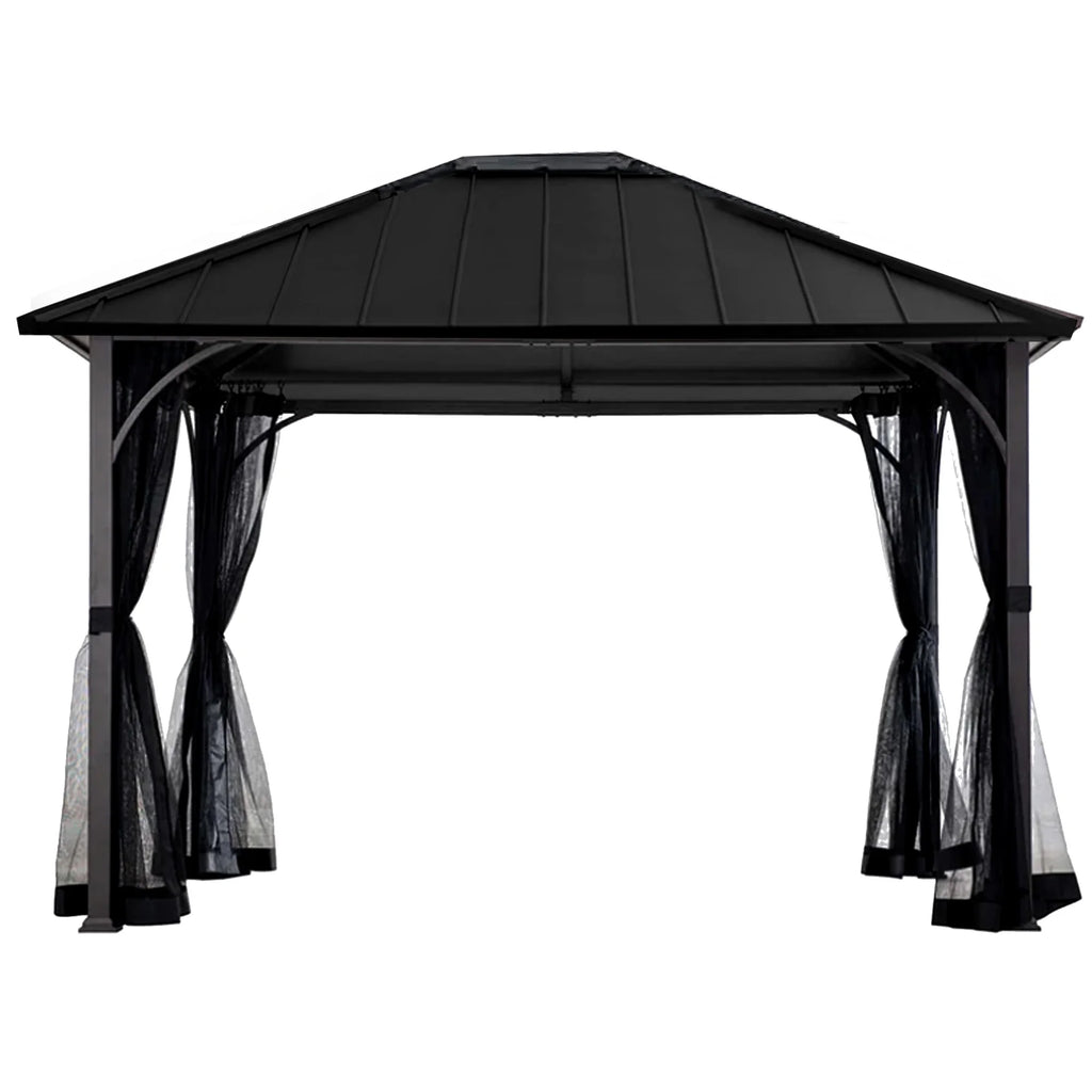 11 x 13 Foot Screened Gazebo Canopy Pergola Tent D3315