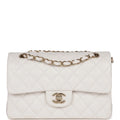Classic Double Flap Bag White Caviar I25322