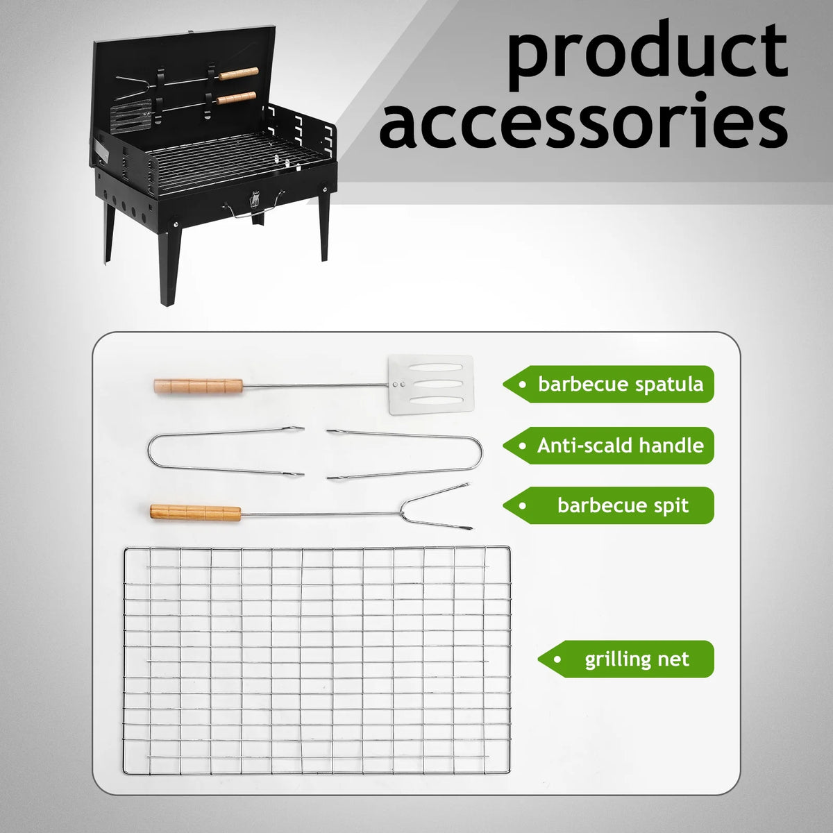 Portable Charcoal BBQ Grill Black X15125
