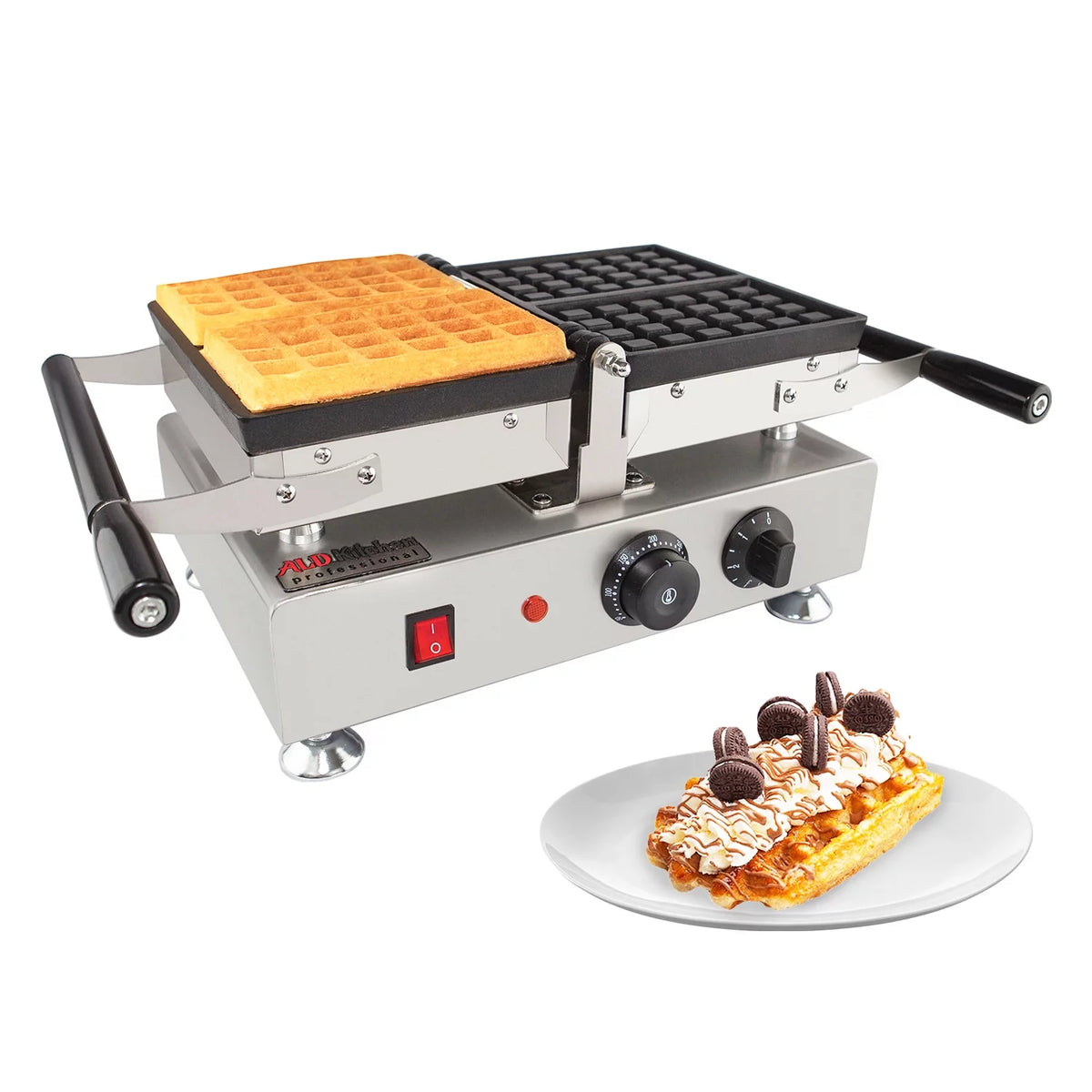 Belgian Waffle Iron with Removable Plates Q34751