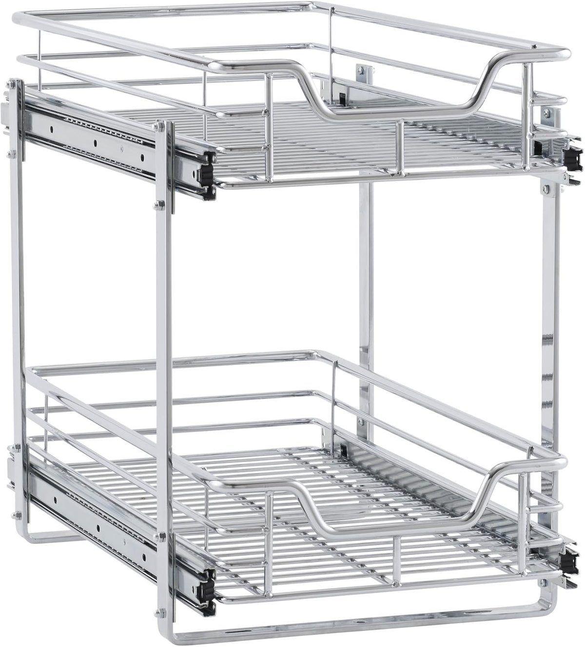 Chrome 2-Tier Sliding Cabinet Organizer E192